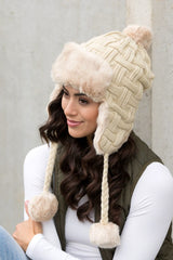 Cable Weave Pom Trapper Hat king-general-store-5710.myshopify.com