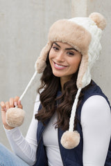 Cable Weave Pom Trapper Hat king-general-store-5710.myshopify.com