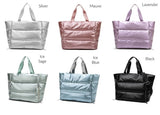 Metallic Puffer Tote