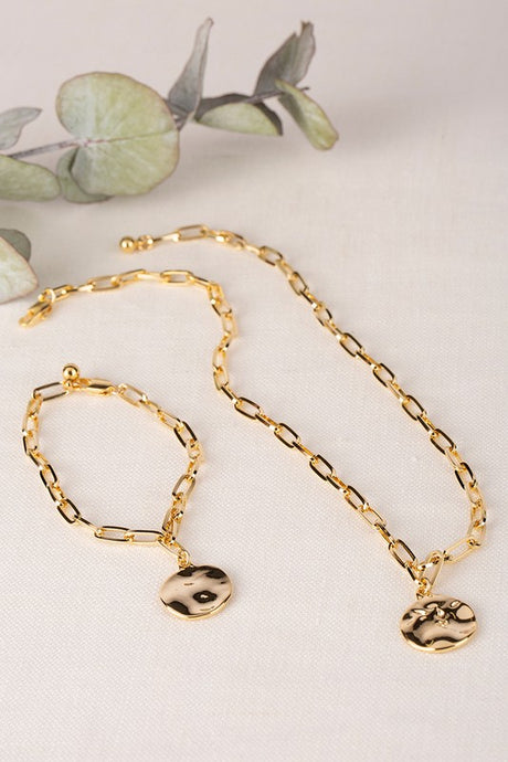 Coin Pendant Clip Chain Bracelet and Necklace Set king-general-store-5710.myshopify.com