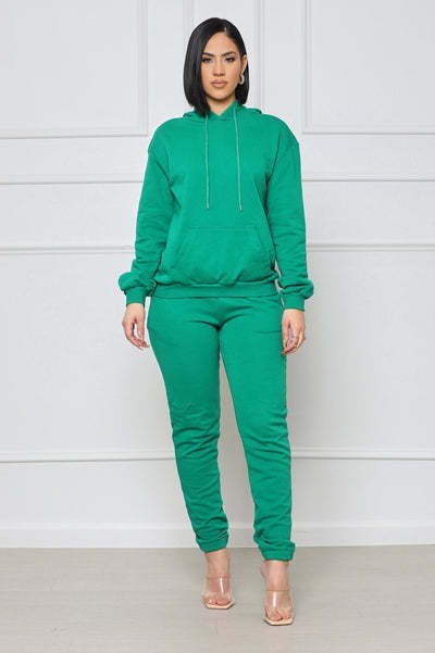 Green Long Sleeve Hoodie Top Sweatpant Set king-general-store-5710.myshopify.com