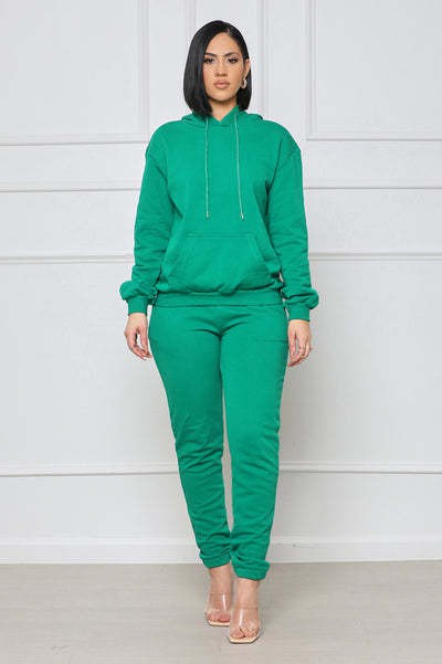 Green Long Sleeve Hoodie Top Sweatpant Set king-general-store-5710.myshopify.com