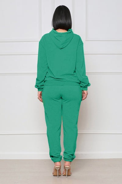 Green Long Sleeve Hoodie Top Sweatpant Set king-general-store-5710.myshopify.com