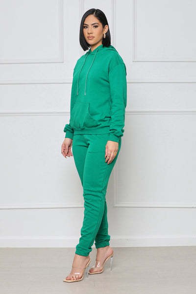 Green Long Sleeve Hoodie Top Sweatpant Set king-general-store-5710.myshopify.com