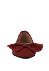 CHUCKLE Big Bow Suede Ballerina Flats king-general-store-5710.myshopify.com