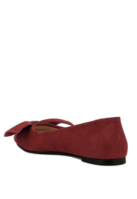 CHUCKLE Big Bow Suede Ballerina Flats king-general-store-5710.myshopify.com