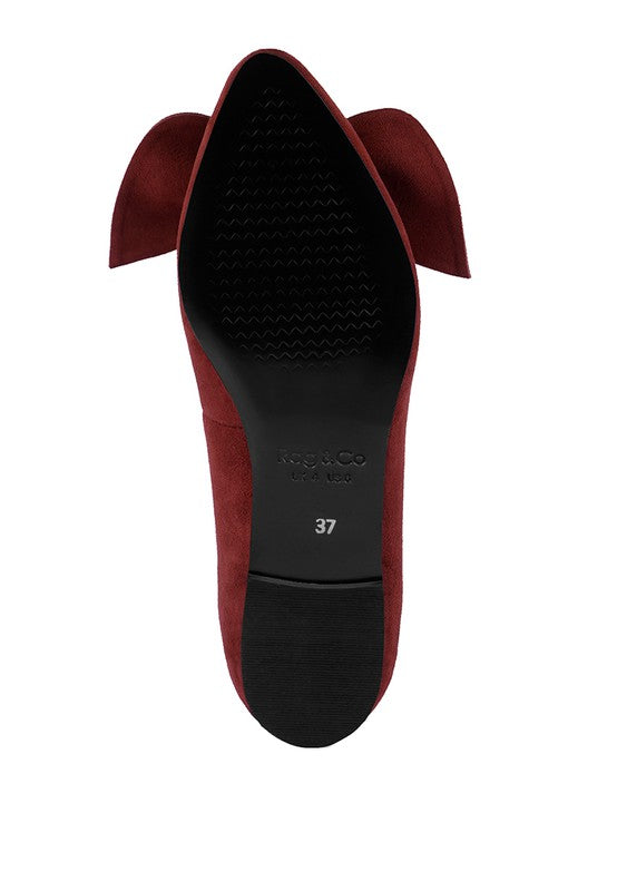 CHUCKLE Big Bow Suede Ballerina Flats king-general-store-5710.myshopify.com