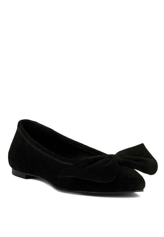 CHUCKLE Big Bow Suede Ballerina Flats king-general-store-5710.myshopify.com