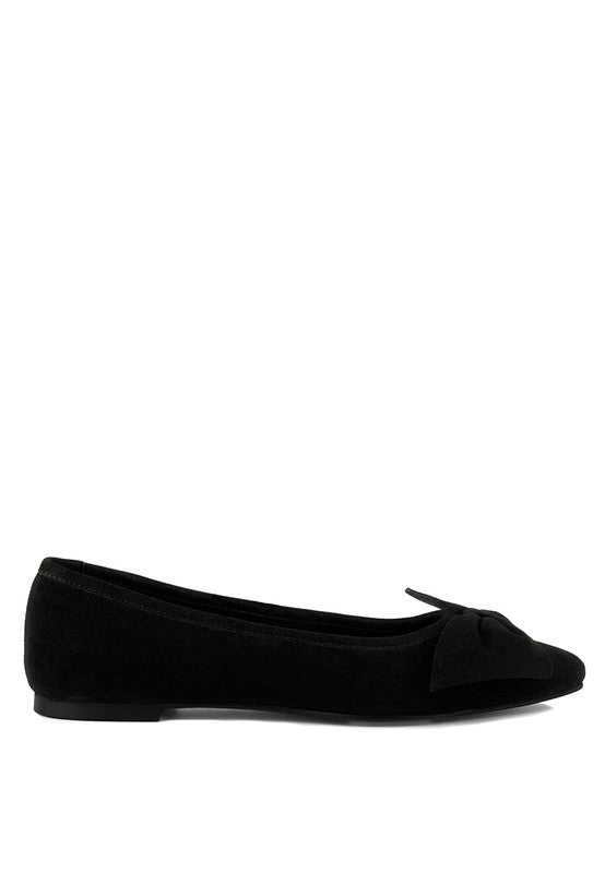 CHUCKLE Big Bow Suede Ballerina Flats king-general-store-5710.myshopify.com