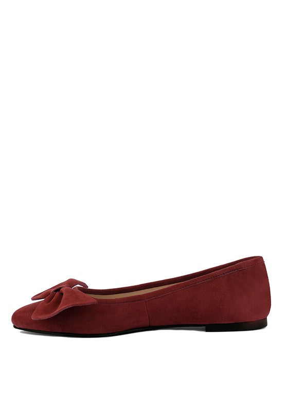 CHUCKLE Big Bow Suede Ballerina Flats king-general-store-5710.myshopify.com