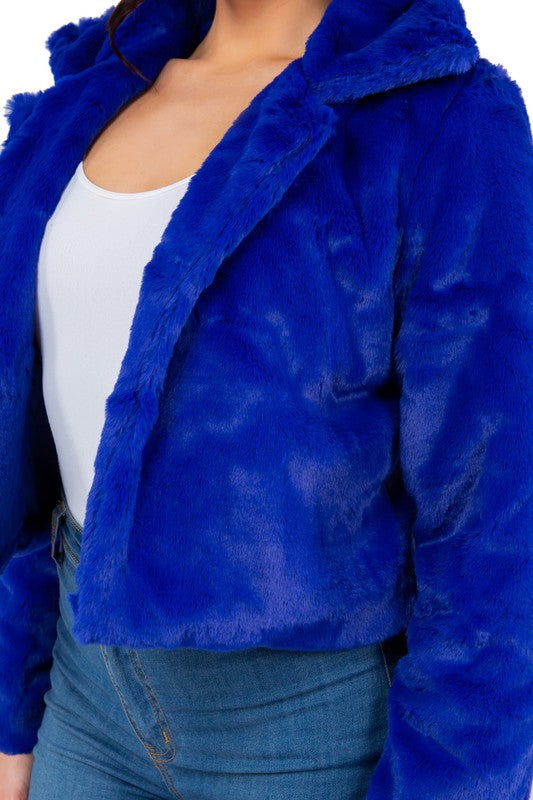 Blue Faux Fur Teddy Jacket king-general-store-5710.myshopify.com