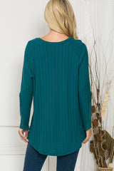 Rib Long Sleeve Sweater with Lace Detail king-general-store-5710.myshopify.com