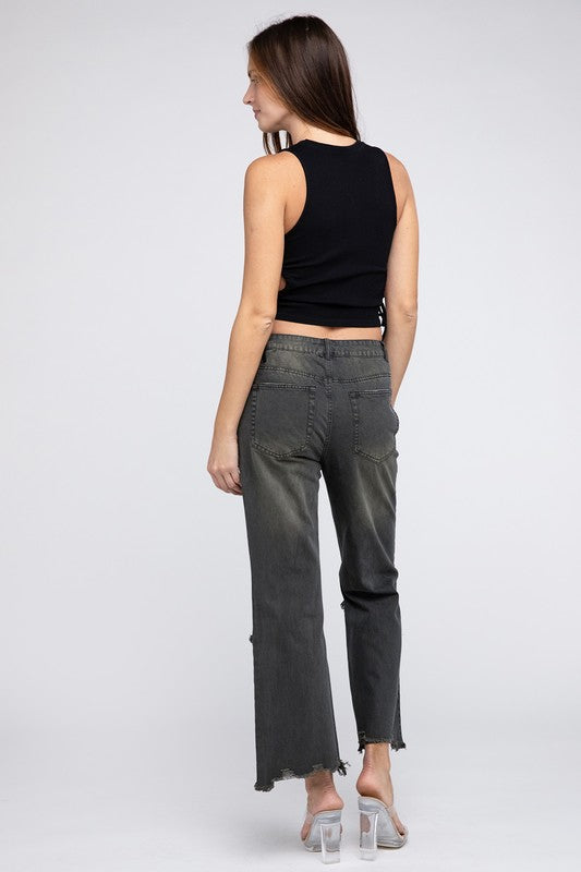 Distressed Vintage Washed Wide Leg Pants king-general-store-5710.myshopify.com