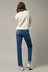 High Rise Straight Dark Wash Denim Jeans