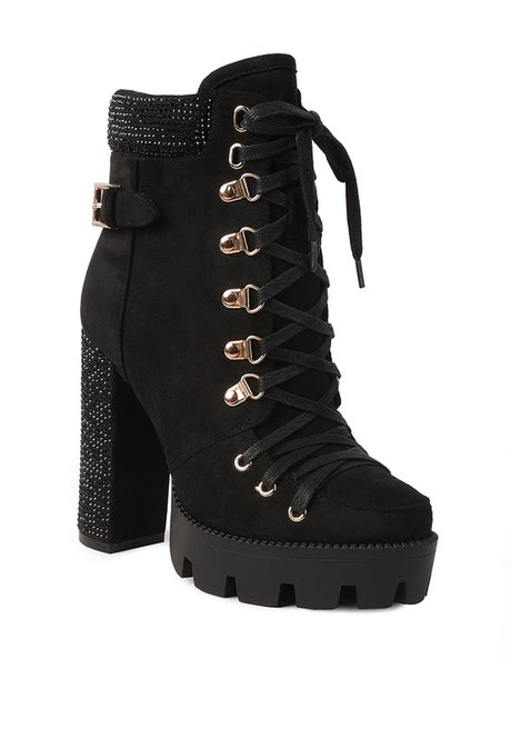 Birch Diamante Set Block Heeled Ankle Boot king-general-store-5710.myshopify.com