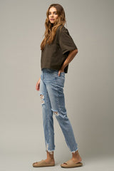 High Rise Premium Straight Jeans