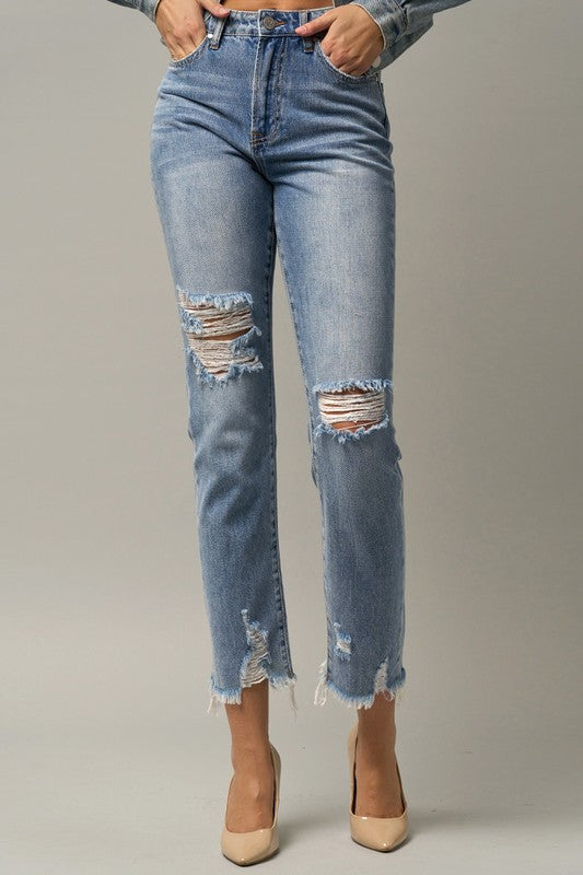 High Rise Premium Straight Jeans