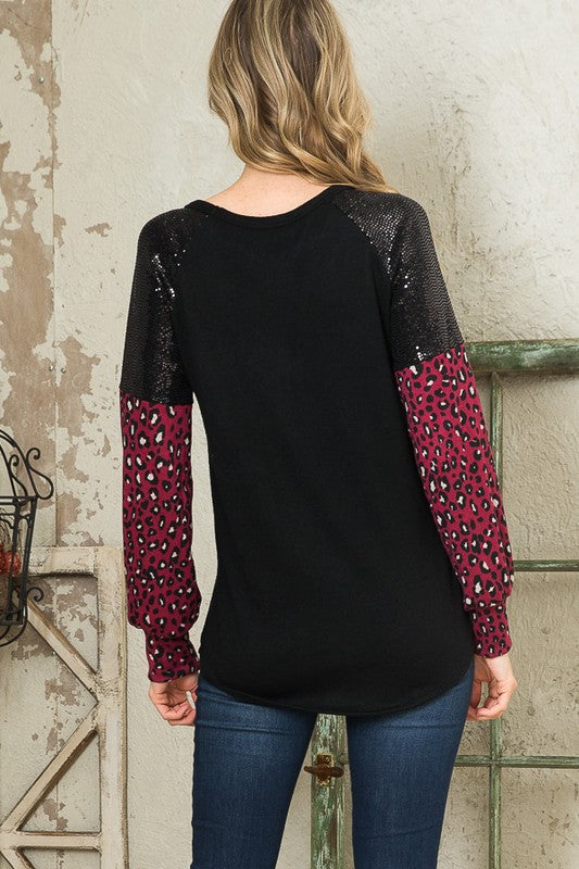 Trans Sequin Contrast Sweater Knit king-general-store-5710.myshopify.com