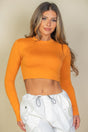 Crew Neck Long Sleeve Cropped Top king-general-store-5710.myshopify.com