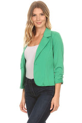 Solid Waist Length Blazer king-general-store-5710.myshopify.com