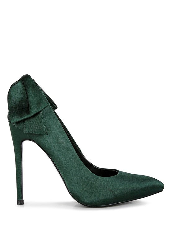 HORNET Green Satin Stiletto Pump Sandals king-general-store-5710.myshopify.com