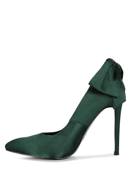 HORNET Green Satin Stiletto Pump Sandals king-general-store-5710.myshopify.com