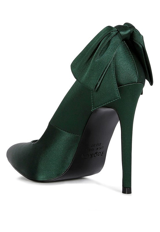 HORNET Green Satin Stiletto Pump Sandals king-general-store-5710.myshopify.com
