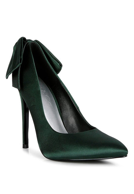 HORNET Green Satin Stiletto Pump Sandals king-general-store-5710.myshopify.com
