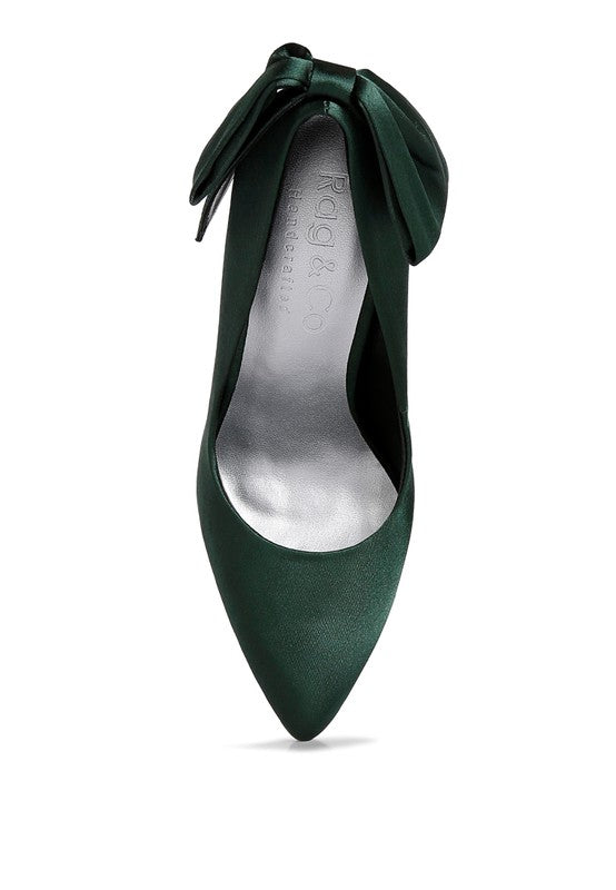 HORNET Green Satin Stiletto Pump Sandals king-general-store-5710.myshopify.com