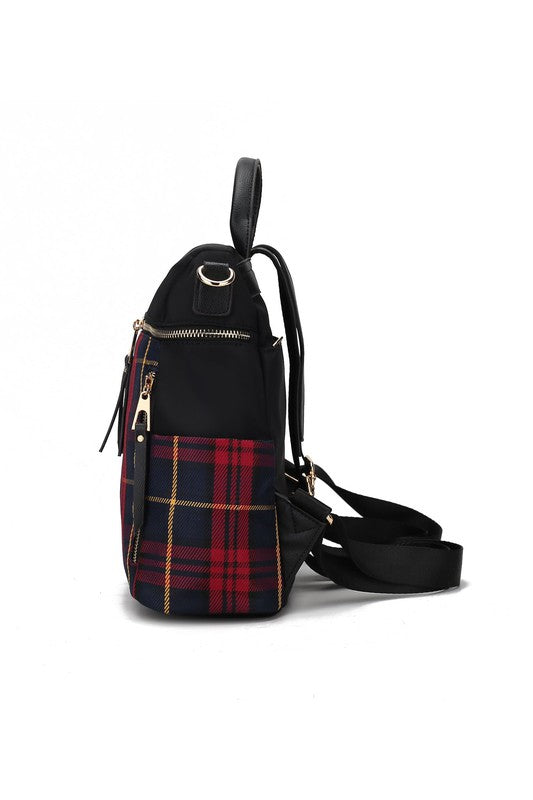 MKF Collection Nishi Plaid Backpack By Mia K king-general-store-5710.myshopify.com