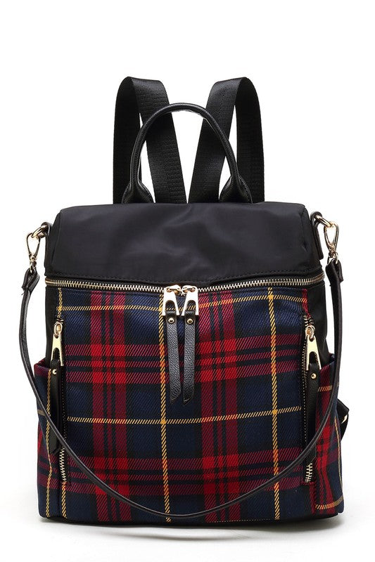 MKF Collection Nishi Plaid Backpack By Mia K king-general-store-5710.myshopify.com