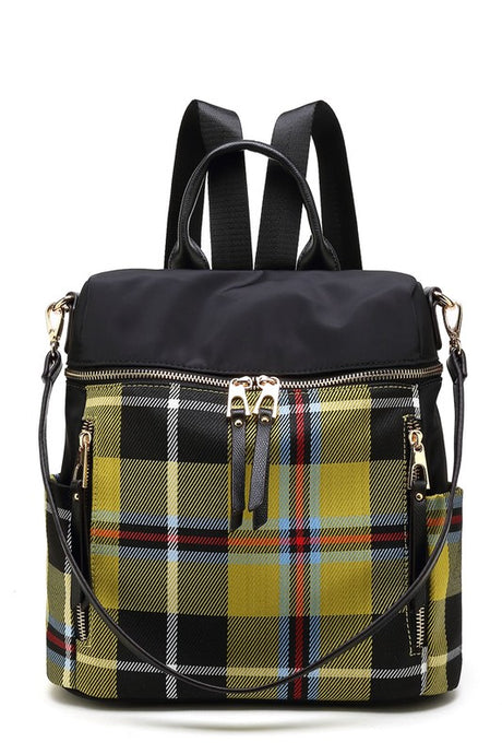 MKF Collection Nishi Plaid Backpack By Mia K king-general-store-5710.myshopify.com