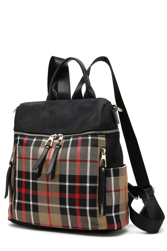 MKF Collection Nishi Plaid Backpack By Mia K king-general-store-5710.myshopify.com