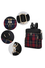 MKF Collection Nishi Plaid Backpack By Mia K king-general-store-5710.myshopify.com