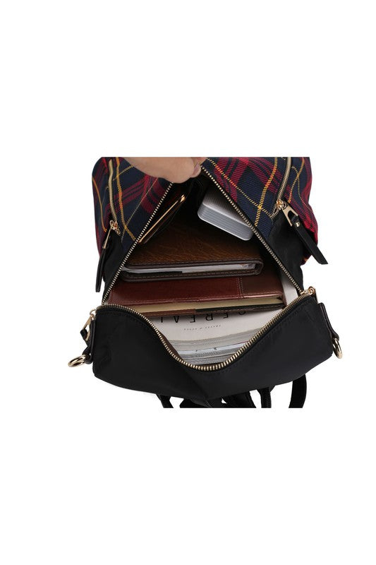 MKF Collection Nishi Plaid Backpack By Mia K king-general-store-5710.myshopify.com