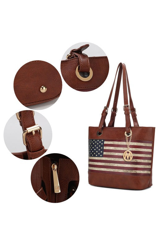 MKF Collection Vera Flag Pattern Tote Bag by Mia k king-general-store-5710.myshopify.com