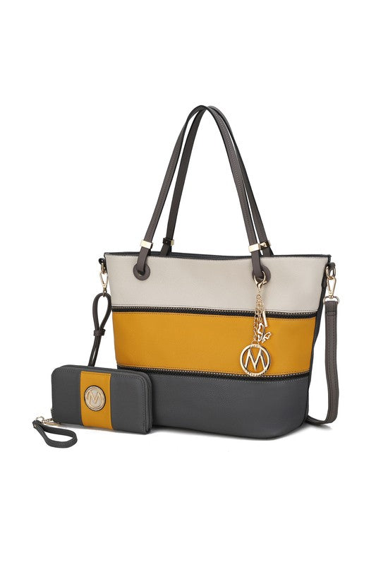 MKF Collection Vallie Color Block Tote bag by Mia king-general-store-5710.myshopify.com