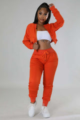 Orange Crop Jacket Sweatpant Set king-general-store-5710.myshopify.com