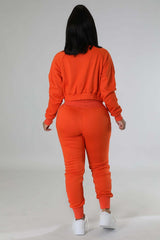 Orange Crop Jacket Sweatpant Set king-general-store-5710.myshopify.com