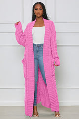 Pink/Brown Long Maxi Sweater Cardigan king-general-store-5710.myshopify.com