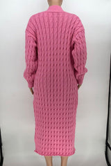 Pink/Brown Long Maxi Sweater Cardigan king-general-store-5710.myshopify.com