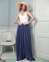 Plus Ruched Waist Wide Resort Pants king-general-store-5710.myshopify.com