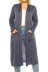 Plus Size Solid Color Duster Cardigan king-general-store-5710.myshopify.com