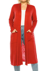 Plus Size Solid Color Duster Cardigan king-general-store-5710.myshopify.com