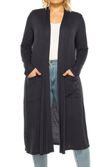 Plus Size Solid Color Duster Cardigan king-general-store-5710.myshopify.com