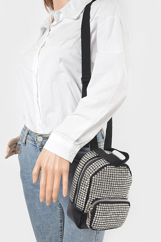 Rhinestone Statement Mini Convertible Backpack