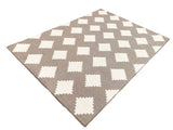 Beige Ivory Diamond Soft Low Pile Area Rug 5x7