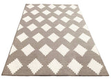 Beige Ivory Diamond Soft Low Pile Area Rug 5x7