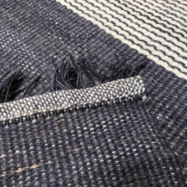 Hand Woven Striped Jute/Wool Area Rug 5x7 Feet