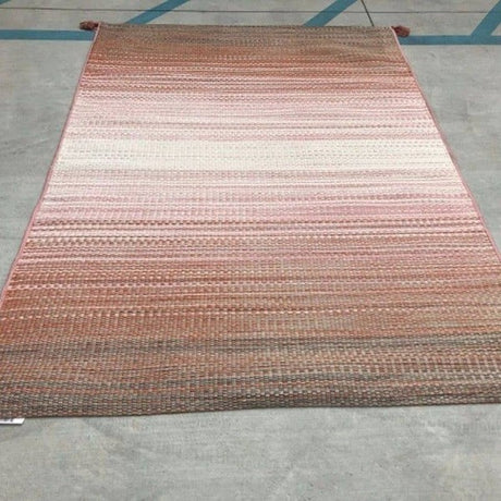Pink Warm Outdoor Striped Area Rug 7' x 10'